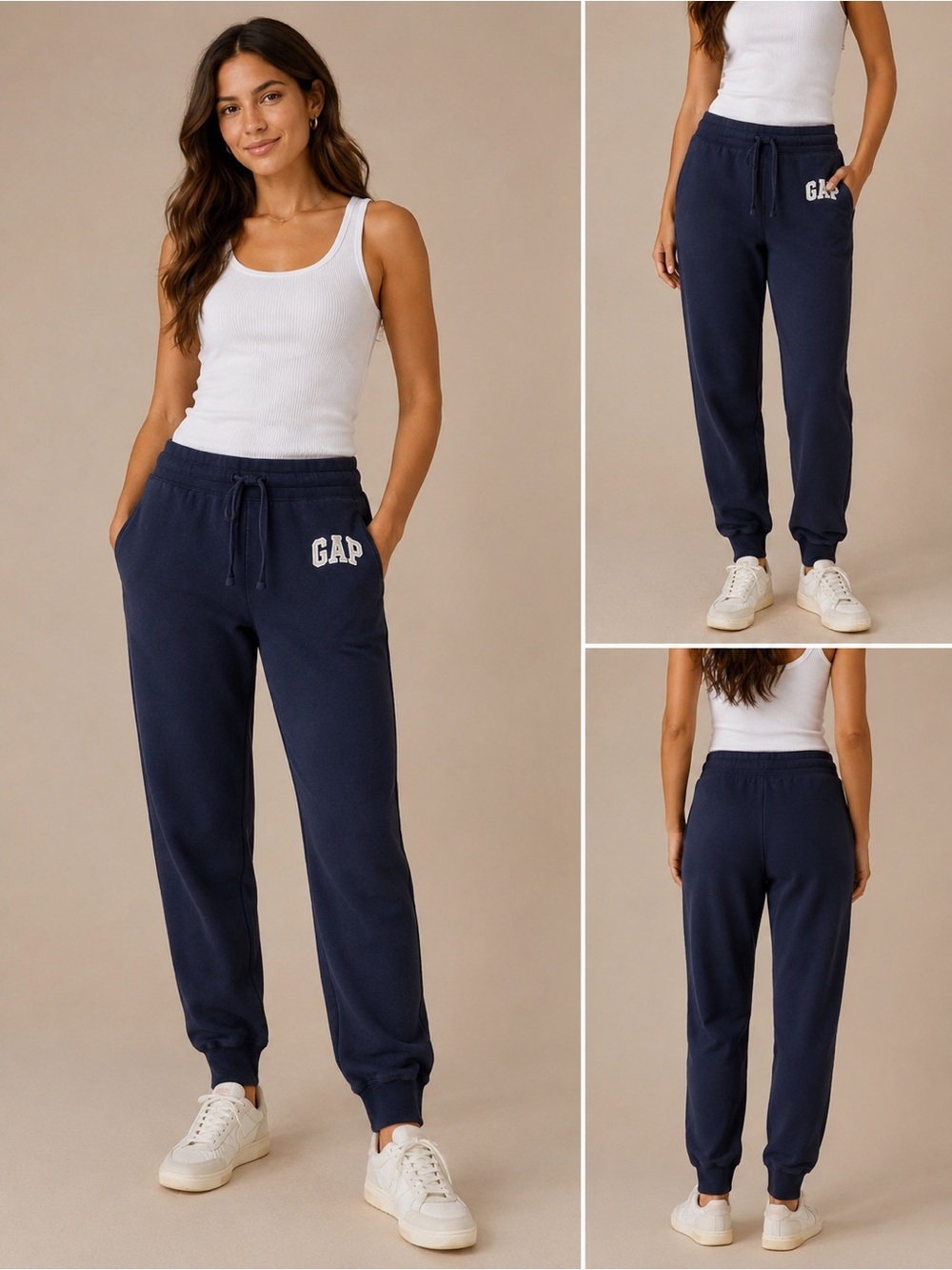 GAP Navy Logo Jogger Sweatpants Women's Small Cozy Lounge Pants